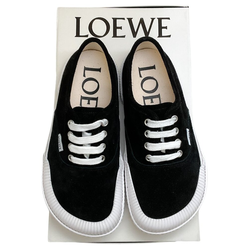 Loewe Black Suede Lace Up Sneakers - Picture 6 of 9